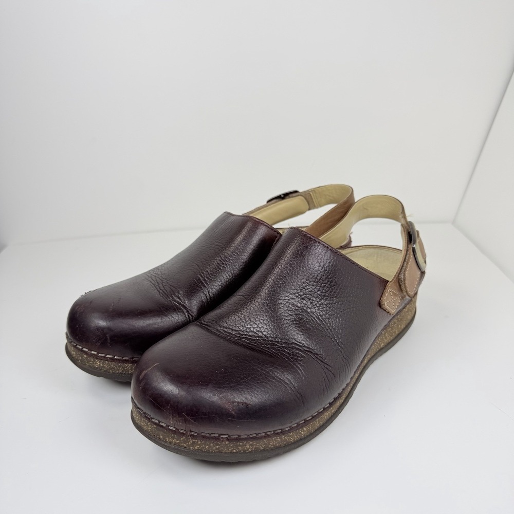 Dansko Merrin Brown Leather Slingback Clogs Women's 39 US 8.5-9 - Picture 3 of 15
